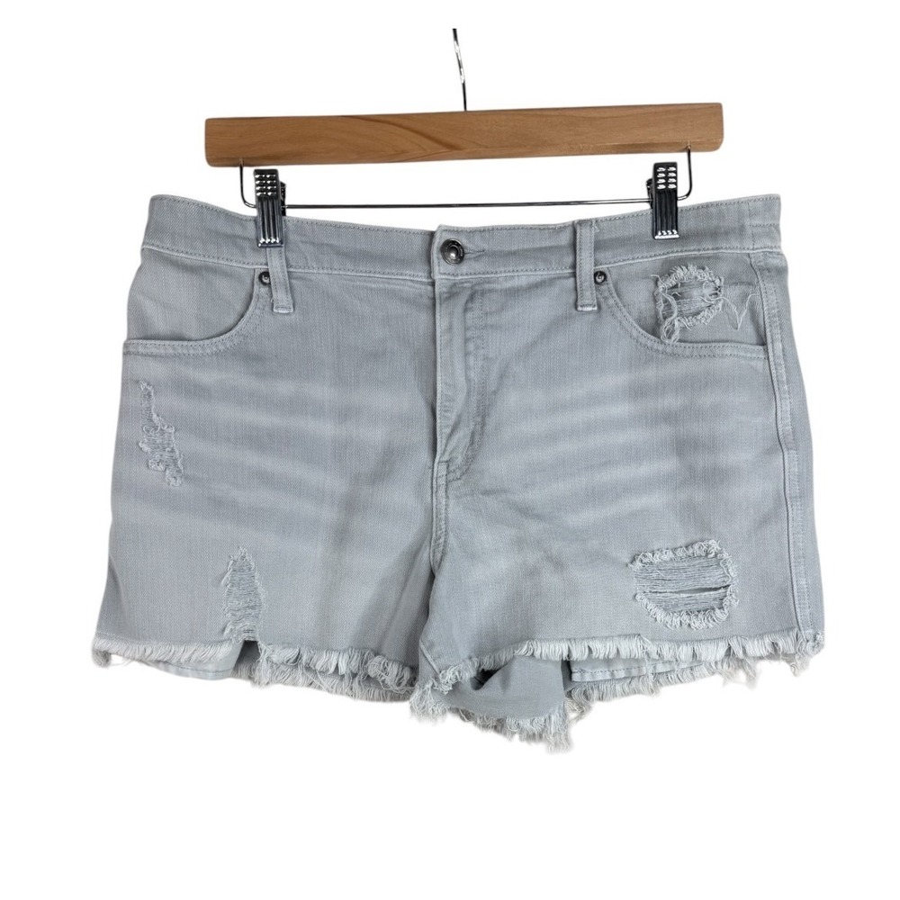 Aerie Women's Denim Cutoff Shorts Frayed Hem Light Blue Size Large